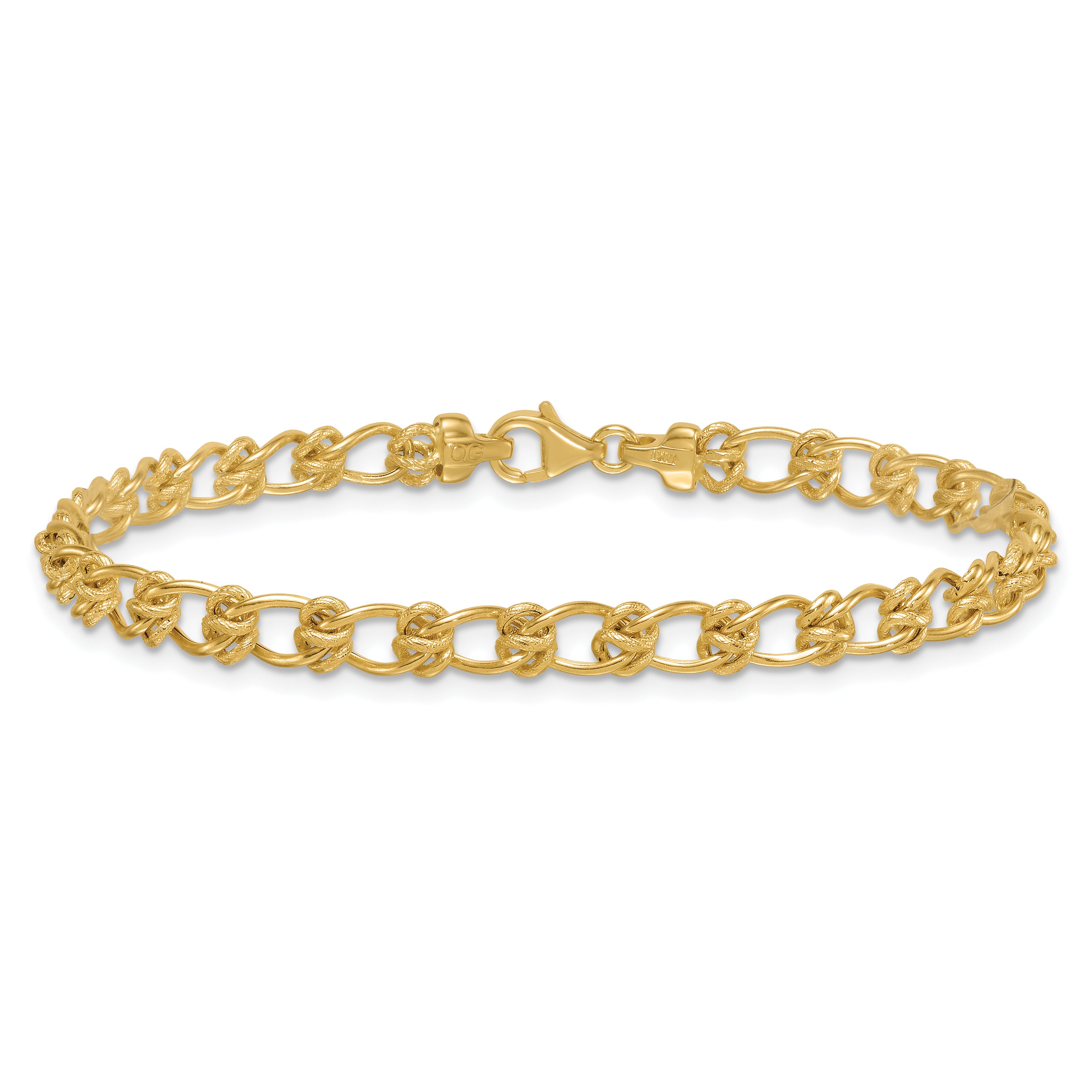14K Polished and Textured 5.0mm Fancy Knot Link 17 Inch Necklace