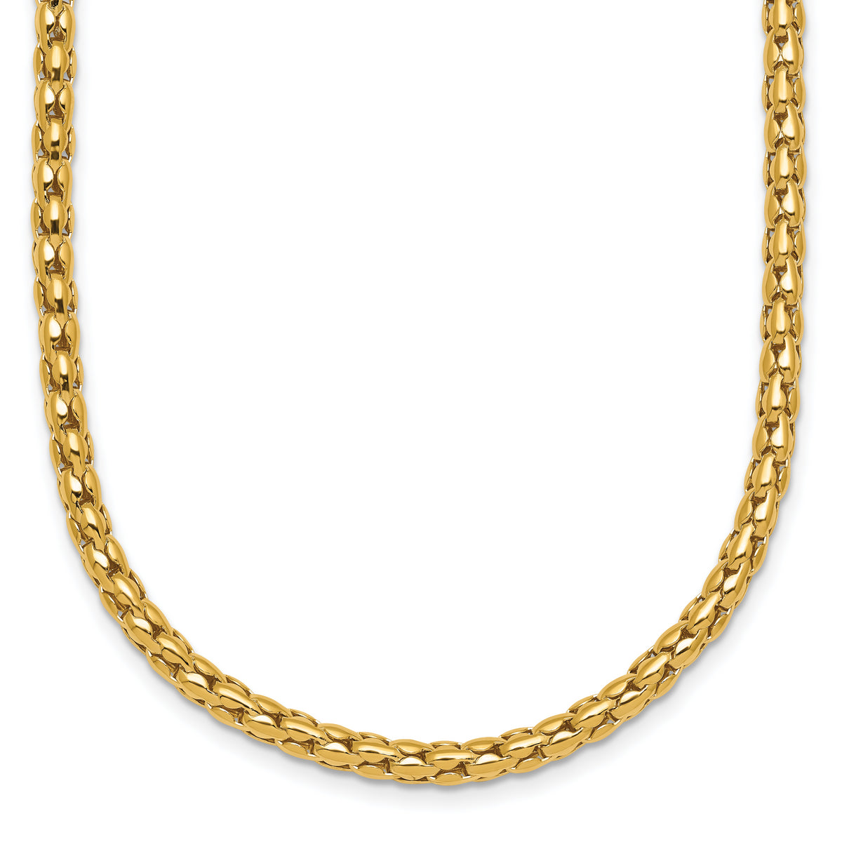 14k Polished 3.5mm Fancy Link 18 inch Necklace