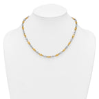 14k Two Tone Polished 5.25mm Round Fancy Link 18 inch Necklace