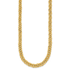 14k Polished and Textured 7.3mm Cable Chain 18 inch Necklace