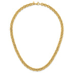 14k Polished and Textured 7.3mm Cable Chain 18 inch Necklace