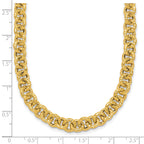 14k Polished and Textured 7.3mm Cable Chain 18 inch Necklace