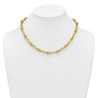 14k Polished and Textured Round and Oval Fancy Chain 18 inch Necklace