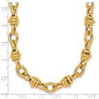 14k Polished and Textured Round and Oval Fancy Chain 18 inch Necklace