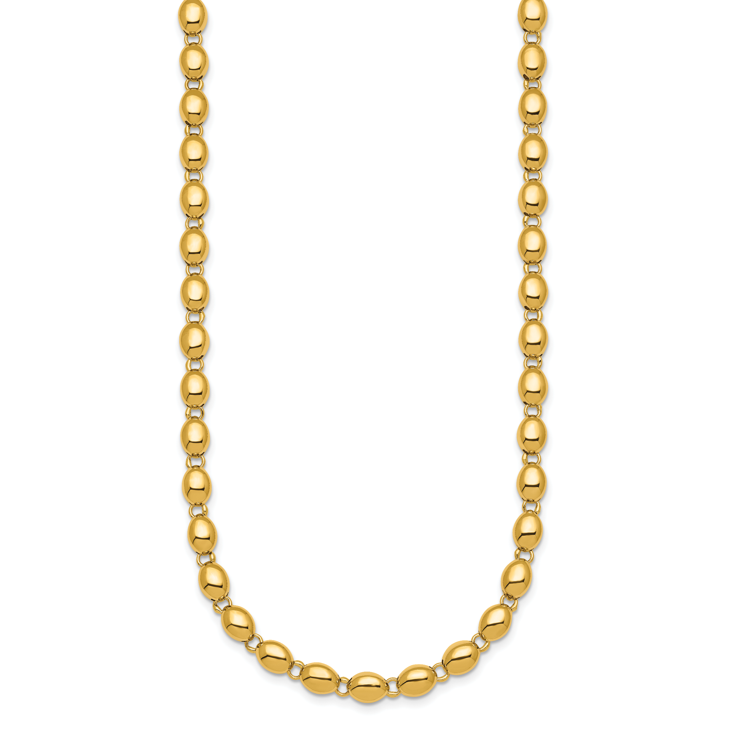 14k Polished 5.25mm Round Fancy Beaded 18 inch Necklace