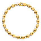 14k Polished 5.25mm Round Fancy Beaded 7.25 inch Bracelet