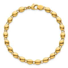14k Polished 5.25mm Round Fancy Beaded 7.25 inch Bracelet