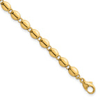 14k Polished 5.25mm Round Fancy Beaded 7.25 inch Bracelet