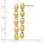 14k Polished 5.25mm Round Fancy Beaded Dangle Post Earrings