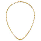 14K Polished Graduated Beads 18 inch Paperclip Link Necklace