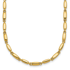 14k Polished 3mm Fancy Bar Link 18 inch Necklace