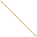 14k Polished 3mm Fancy Bar Link 7.5 inch Bracelet