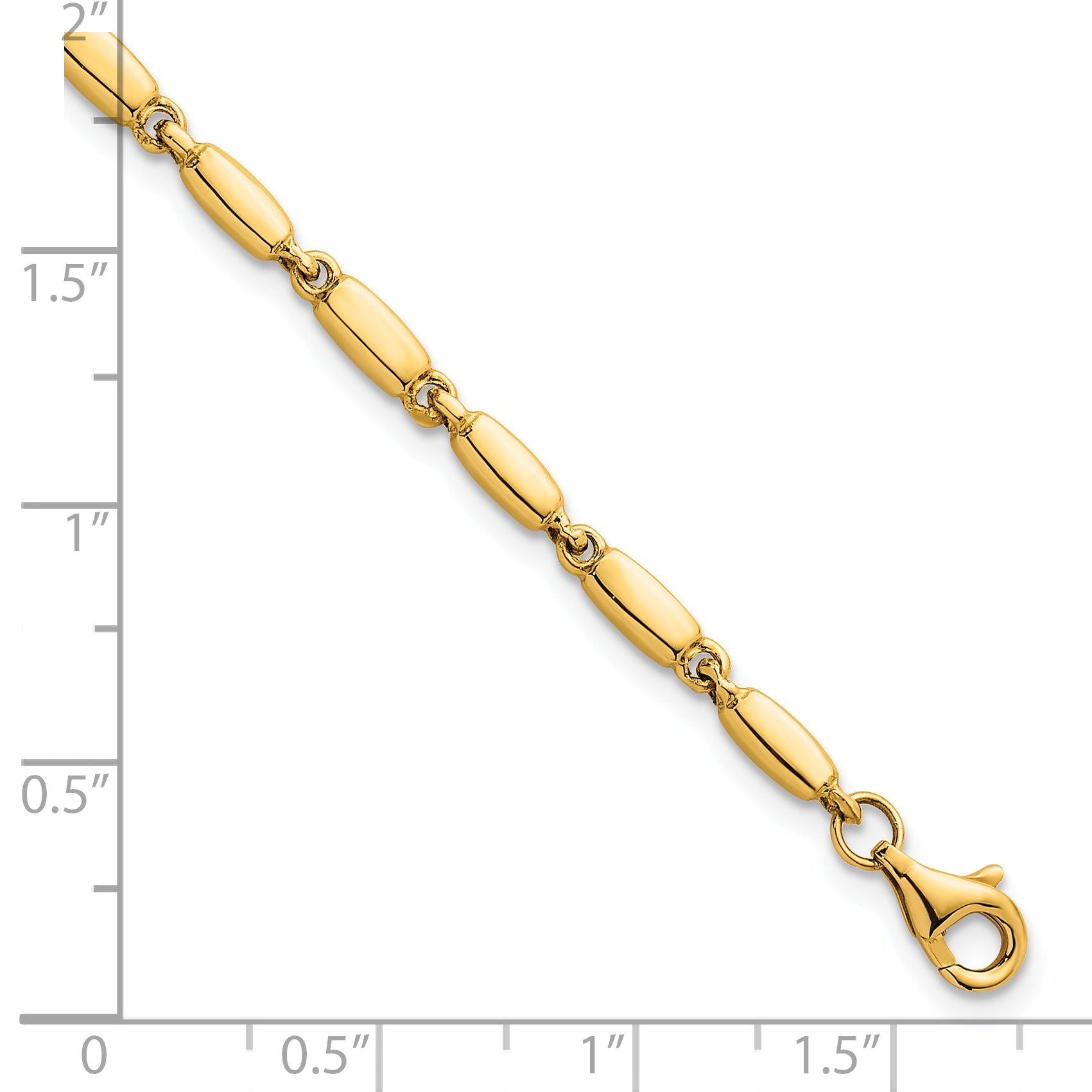14k Polished 3mm Fancy Bar Link 7.5 inch Bracelet