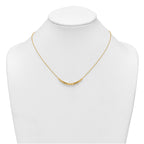 14K Polished Diamond-cut and Square Beaded 16 Inch Necklace Plus 2 Inch Extender