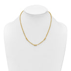 Fancy Beaded and Cable Link Necklace in 14K Yellow Gold, 18 Inch - Sophia Jewelers