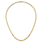 Fancy Beaded and Cable Link Necklace in 14K Yellow Gold, 18 Inch - Sophia Jewelers