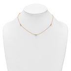 14K Two-Tone Polished Diamond-cut and Square Bead 5-Station 16 inch Necklace Plus 2 inch Extender