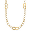 14k Polished and Textured Fancy Oval Link 3-Station 16.75 inch Necklace