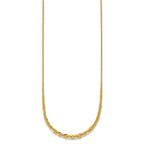 14k Polished Fancy Graduated Cable Link 18 inch Necklace