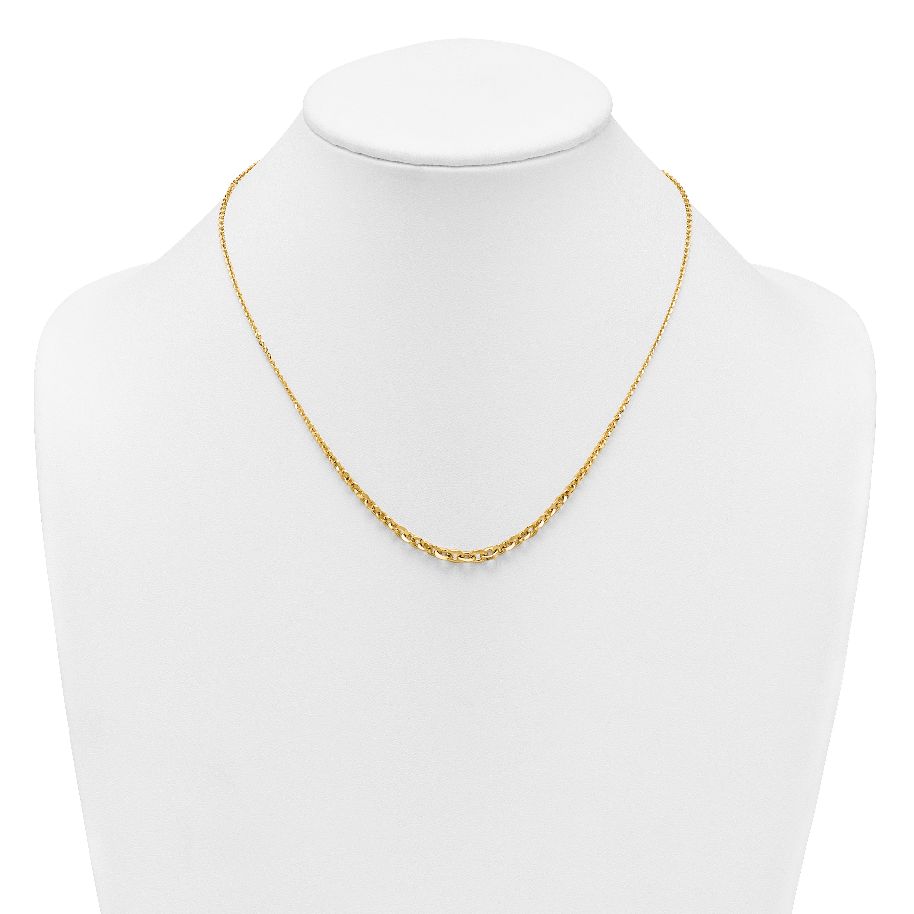 14k Polished Fancy Graduated Cable Link 18 inch Necklace