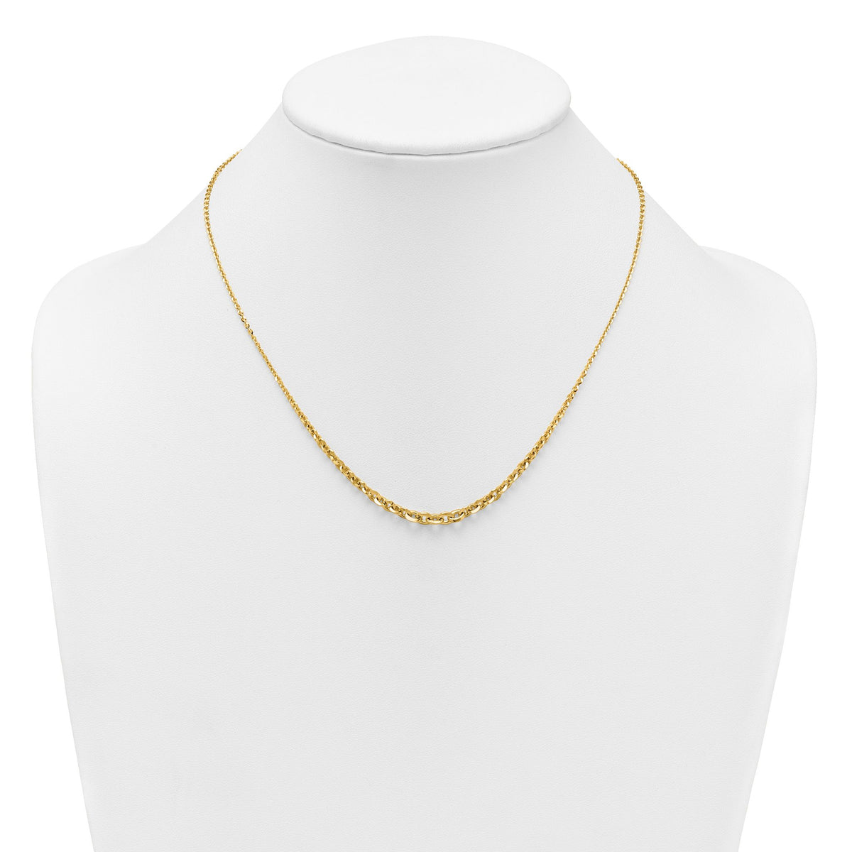 Fancy Graduated Cable Link Necklace in 14K Yellow Gold, 18 Inch - Sophia Jewelers
