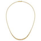 14k Polished Fancy Graduated Cable Link 18 inch Necklace
