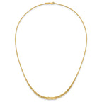 Fancy Graduated Cable Link Necklace in 14K Yellow Gold, 18 Inch - Sophia Jewelers