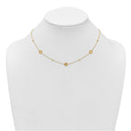 Heart Circle Beads Station Necklace in 14K Yellow Gold, 17 Inch - Sophia Jewelers