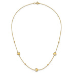 Heart Circle Beads Station Necklace in 14K Yellow Gold, 17 Inch - Sophia Jewelers