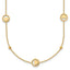 14k Polished Heart in Circle with Diamond-cut Beads 7-Station 16.75 inch Necklace