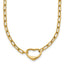 14k Polished Oval Link with Heart Clasp 18 inch Necklace able to Convert to Bracelet