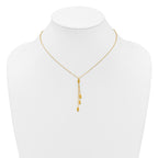 14k Polished Oval 3-Dangles 16 inch Necklace Plus 2 inch Extender