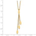14k Polished Oval 3-Dangles 16 inch Necklace Plus 2 inch Extender