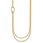 14k Polished Oval Double Strand Cable Chain 18 inch Necklace