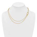 14k Polished Oval Double Strand Cable Chain 18 inch Necklace