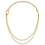 14k Polished Oval Double Strand Cable Chain 18 inch Necklace