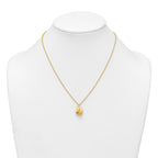 14k Polished And Brushed Curved Teardrop 16 inch Necklace Plus 2 inch Extender