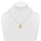 14K Polished Textured and Diamond-cut Fancy Heart Pendant 16 Inch Necklace with 2.25 Inch Extender