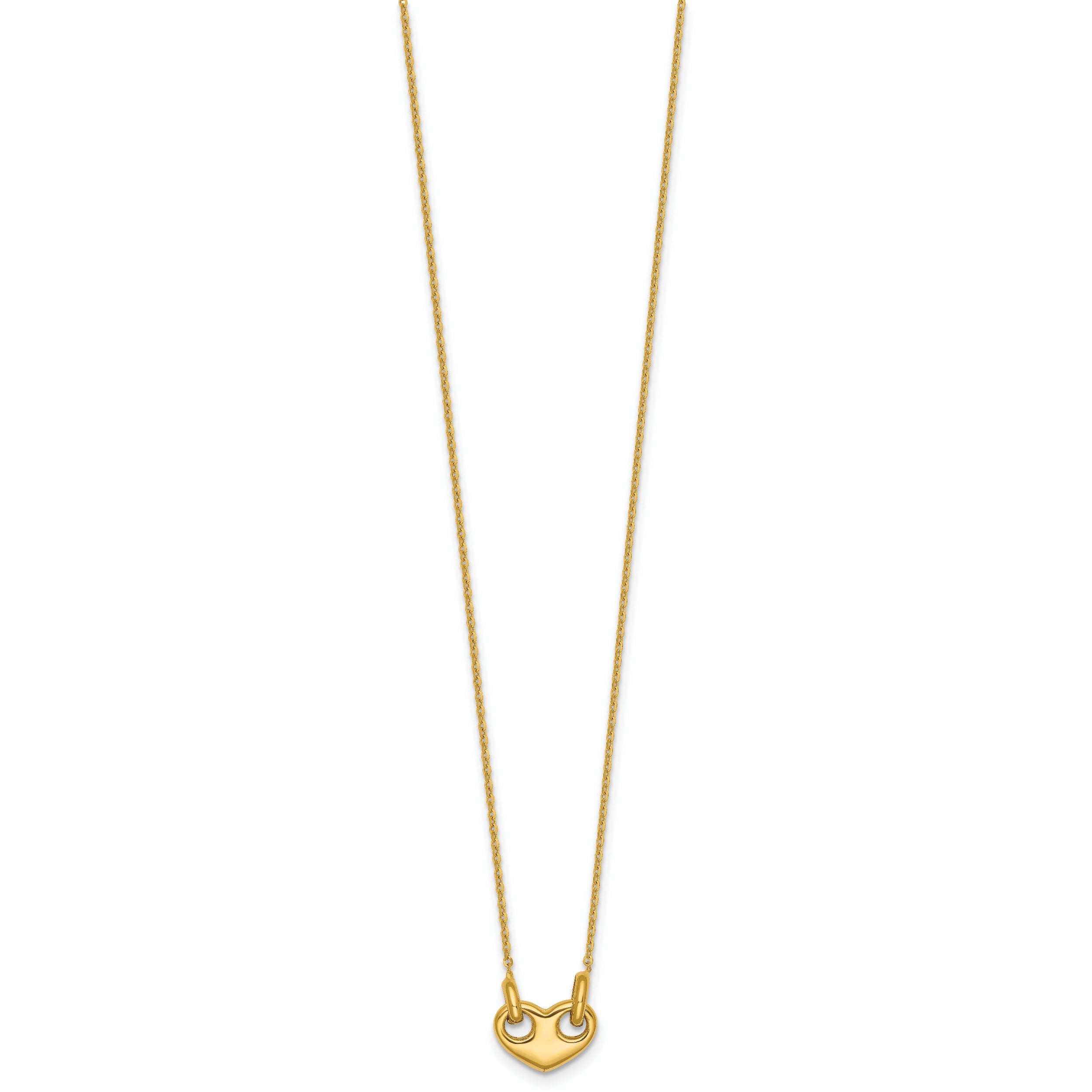 14k Polished Heart 18 inch Necklace