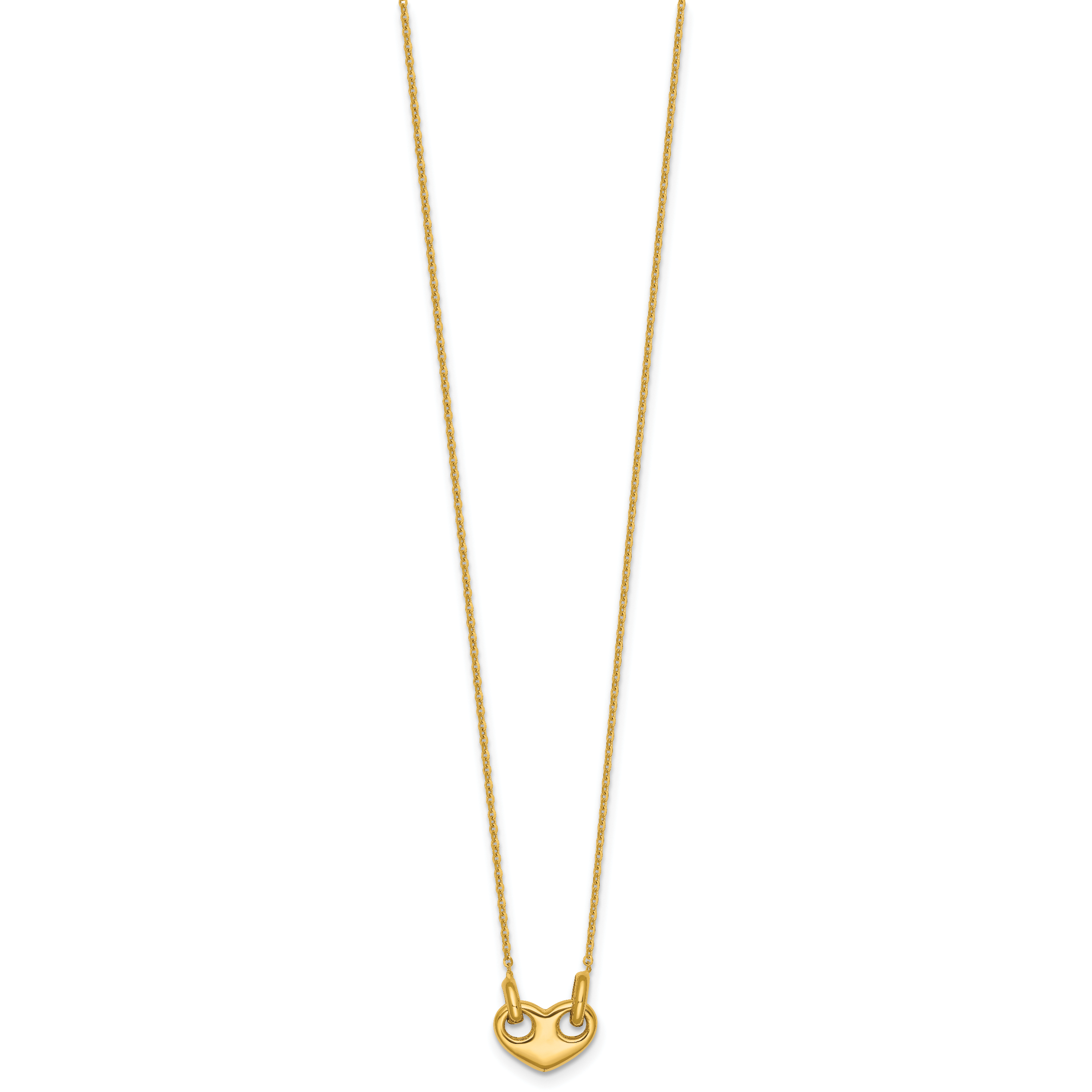 14k Polished Heart 18 inch Necklace Secondary image