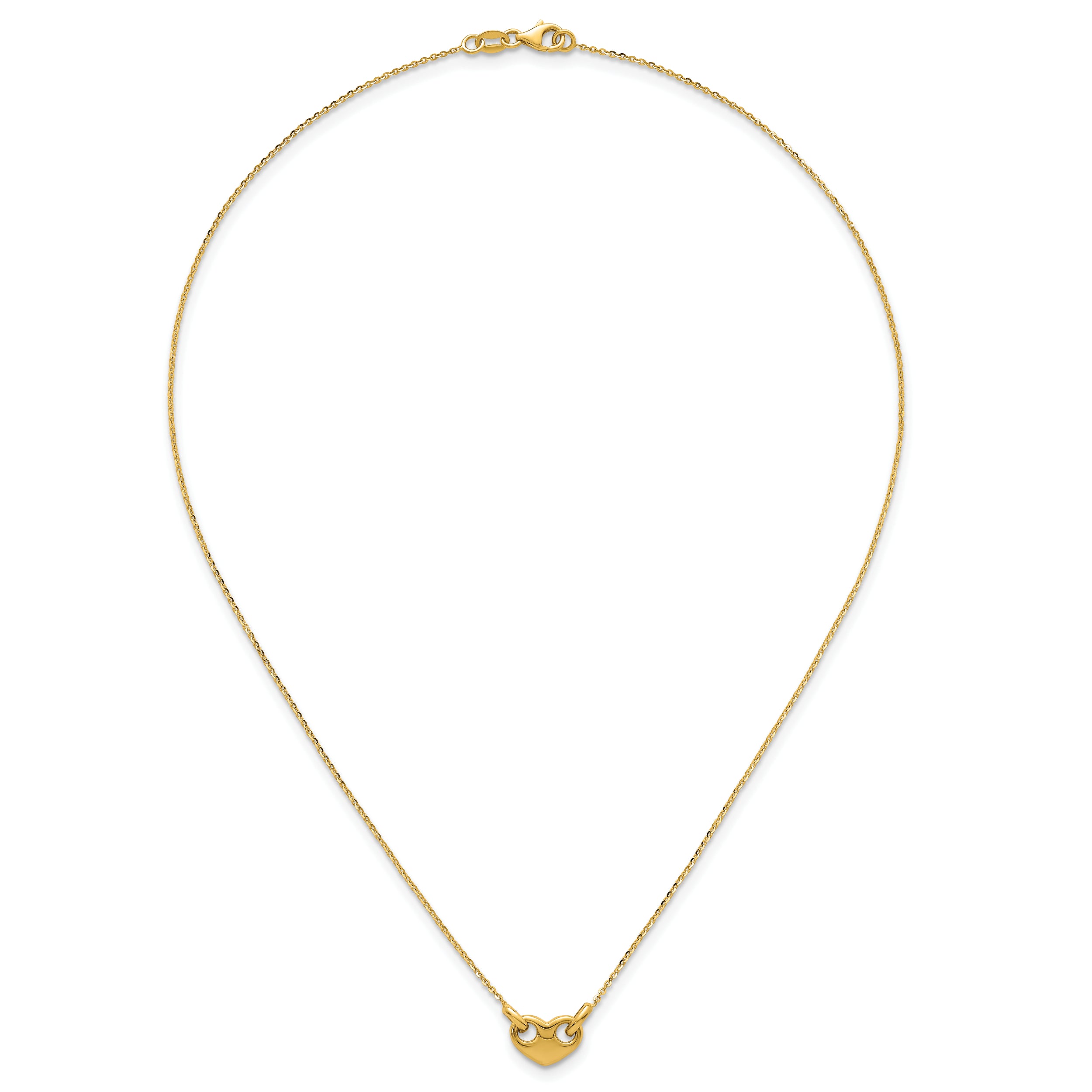 14k Polished Heart 18 inch Necklace