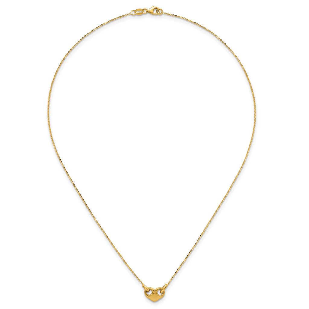 14k Polished Heart 18 inch Necklace