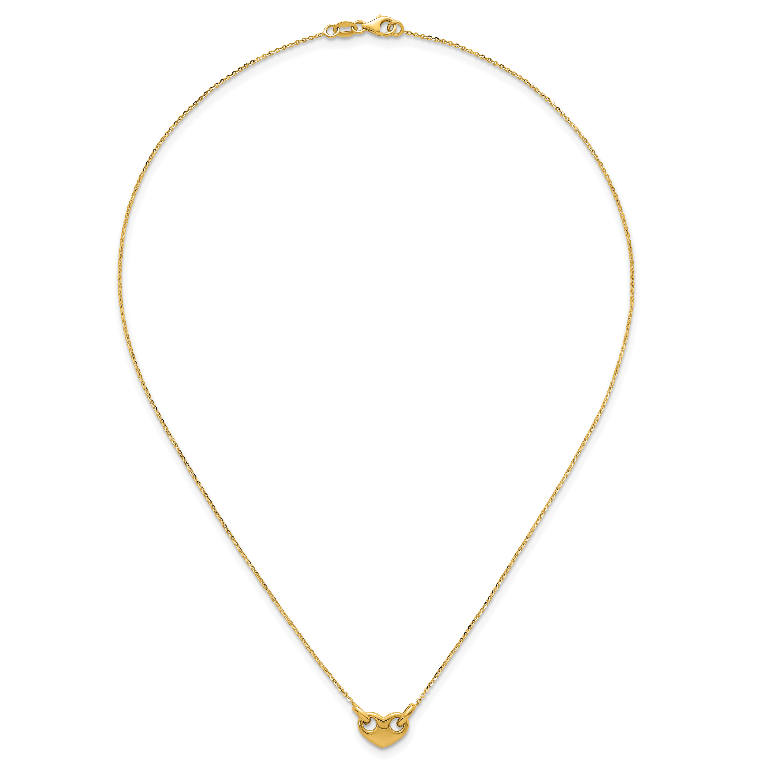 14k Polished Heart 18 inch Necklace