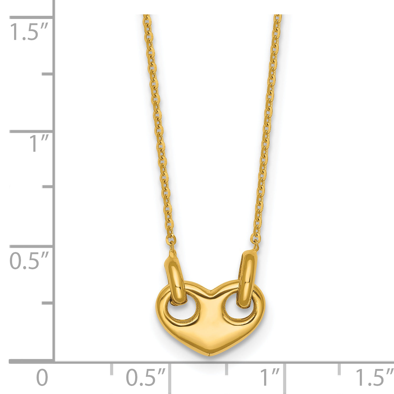 14k Polished Heart 18 inch Necklace