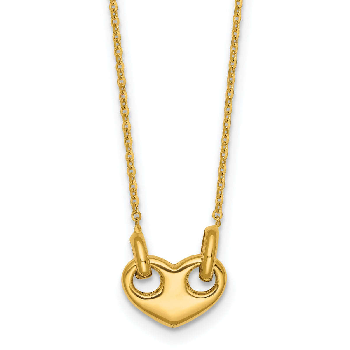 Heart Necklace in 14K Yellow Gold, 18 Inch - Sophia Jewelers Main image