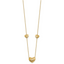 14K Polished Filigree Puffed Heart 3-Station 16 inch Necklace Plus 2 inch Extender