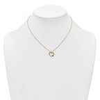 14k Polished Heart with Red and Black Enamel Ladybug 15.5 inch Childrens Necklace Plus 0.75 inch Extender