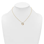 Heart Black Enamel Ladybug Necklace in 14K Yellow Gold, 15.5 Inch - Sophia Jewelers