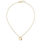 Heart Black Enamel Ladybug Necklace in 14K Yellow Gold, 15.5 Inch - Sophia Jewelers