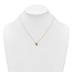 14K Polished Red and Black Enameled Ladybug on Heart 17 inch Necklace